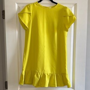 Yellow Ruffle Hem Dress